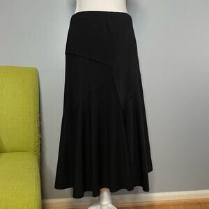 Chopin Roma Black Flared Pull On Midi Skirt 42
